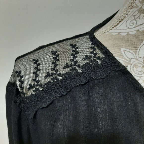 Black Boho Cardigan With lace accents - Picture 6 of 6